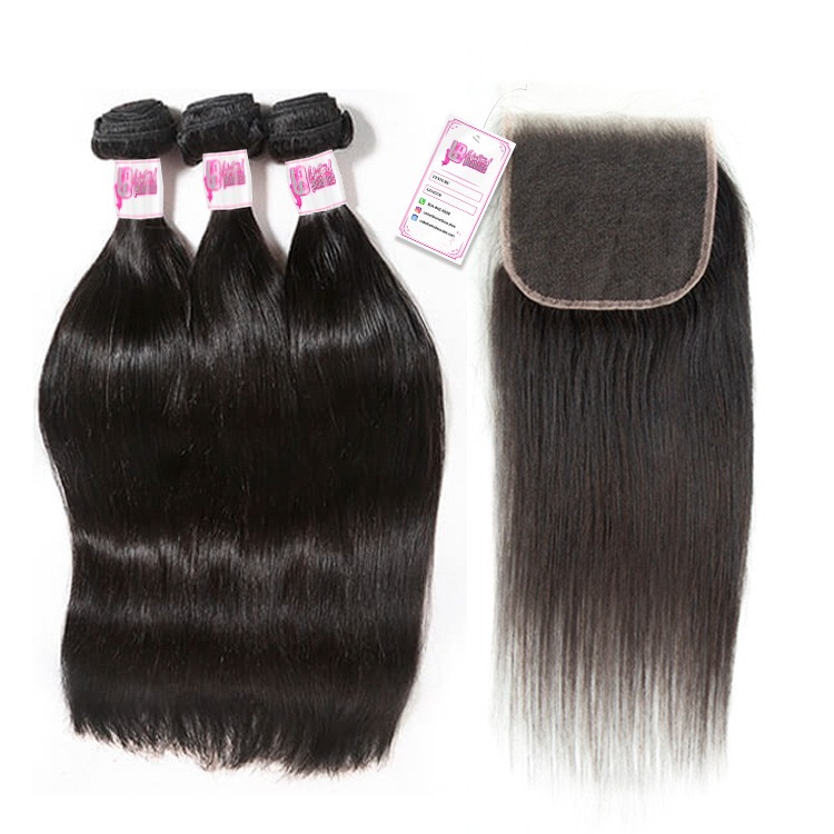 (1B) 3 Bundle + 4x4 Swiss lace Closure Deals (Clearance)